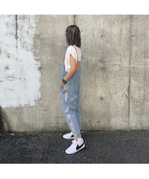 copine | サイドジップデザインデニムサロペット(ライトブルー )(サロペット/オーバーオール)