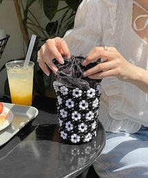 DHOLIC | 巾着付フラワービーズミニバッグ(トートバッグ)