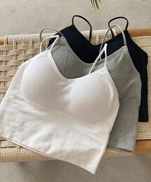 DHOLIC | カップ付リブクロップドブラトップ・全3色(チューブトップ)