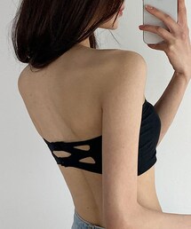 DHOLIC | カップ付バックスリットベアトップ(チューブトップ)
