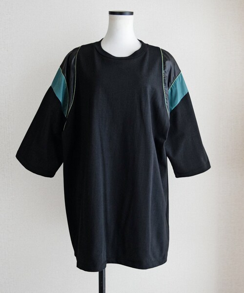 Marient（マリエント）の「ショルダードッキングオーバーTEE（Tシャツ/カットソー・レディース・ホワイト/ブラック・FREE）」の2枚目の写真