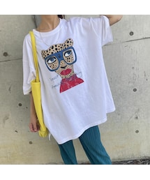 copine | おしゃれアニマルプリントtシャツ(ホワイト)(Tシャツ/カットソー)