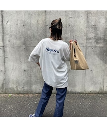 copine | シンプルロゴビッグシルエットTシャツ(ライトグレー)(Tシャツ/カットソー)