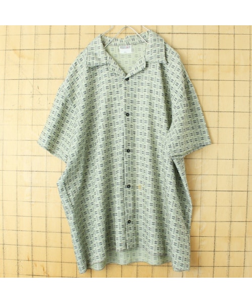 の「60s 70s EURO permaflott 総柄 オープンカラー シャツ メンズXL 