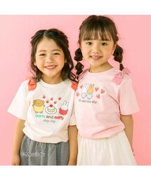 SLAP SLIP | 【miffyコラボアイテム】ミッフィーとおともだち前面プリント肩リボン付半袖Tシャツ (80～130cm)(Tシャツ/カットソー)