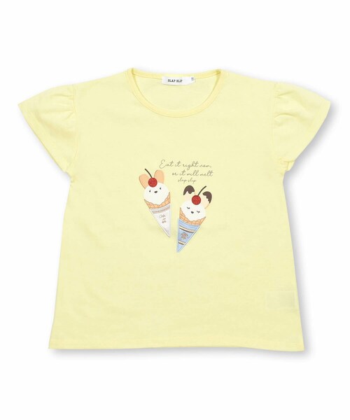 SLAP SLIP（スラップスリップ）の「アニマルウサギアイスプリントTシャツ(80~130cm)（Tシャツ/カットソー・キッズ・ホワイト/イエロー・110）」の2枚目の写真