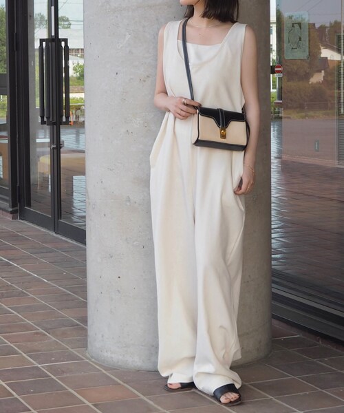 LAULEN（ローレン）の「u neck linen salopette（サロペット 