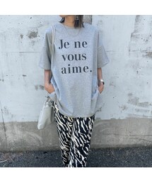 copine | ロゴプリントビッグT（グレー）(Tシャツ/カットソー)
