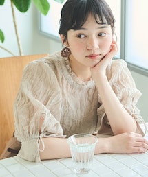 Crisp | フリルボリュームシアーブラウス[c1R3208](シャツ/ブラウス)