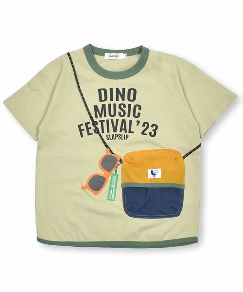 SLAP SLIP（スラップスリップ）の「ポケッタブルロゴプリント半袖Tシャツ(80~130cm)（Tシャツ/カットソー・キッズ・グレー/グリーン・110）」の2枚目の写真