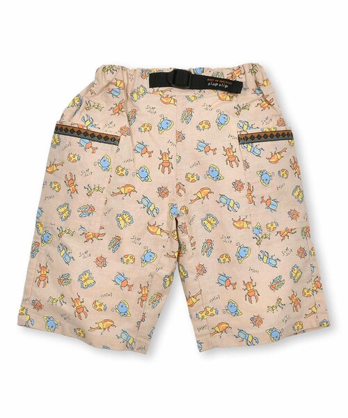 SLAP SLIP（スラップスリップ）の「昆虫総柄綿麻カーゴパンツ(80~130cm)（カーゴパンツ・キッズ・グリーン/ベージュ・110）」の2枚目の写真