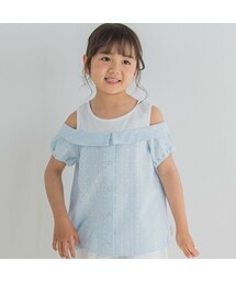 SLAP SLIP | 花柄プリントチェック柄ドッキングシャツ(90~130cm)(シャツ/ブラウス)