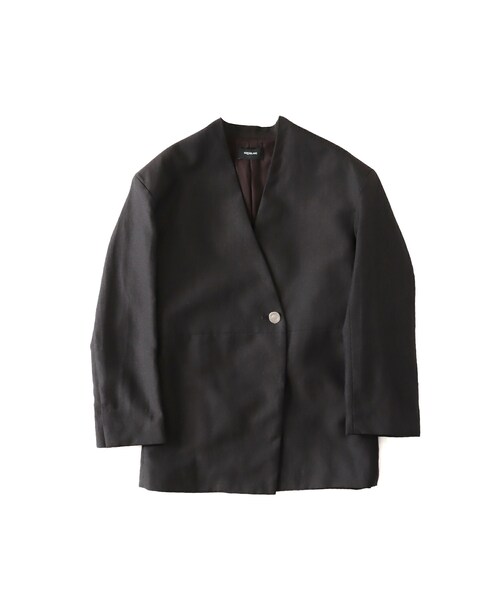 wool linen back belt jacket 