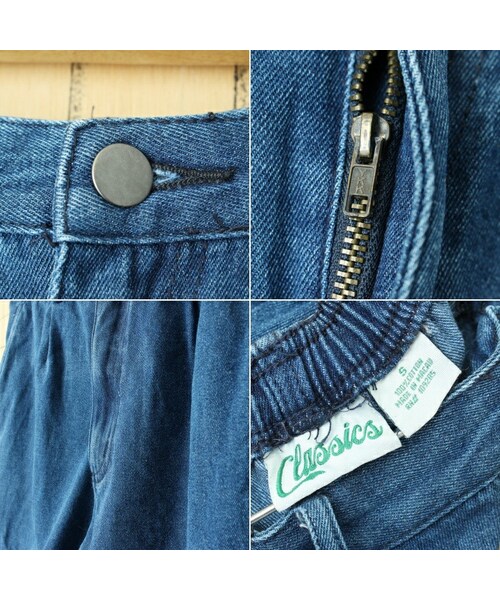 の「90s USA Classics タック デニム ショーツ ネイビー ブルー