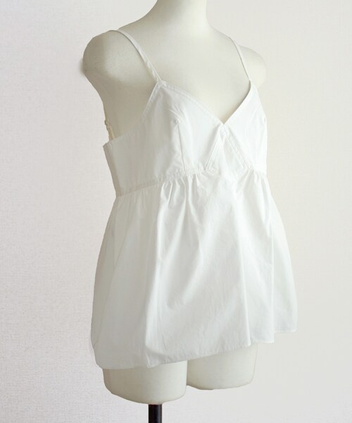 Marient（マリエント）の「ペプラムコットンキャミ（キャミソール・レディース・ブラック/ホワイト・FREE）」の2枚目の写真