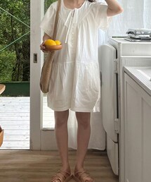 リボンコットンオールインワン