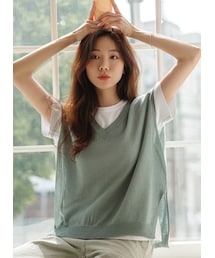 DHOLIC | サイドスリットシアーニットベスト(ベスト)