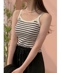 DHOLIC | ワッフルボーダーキャミソール(キャミソール)