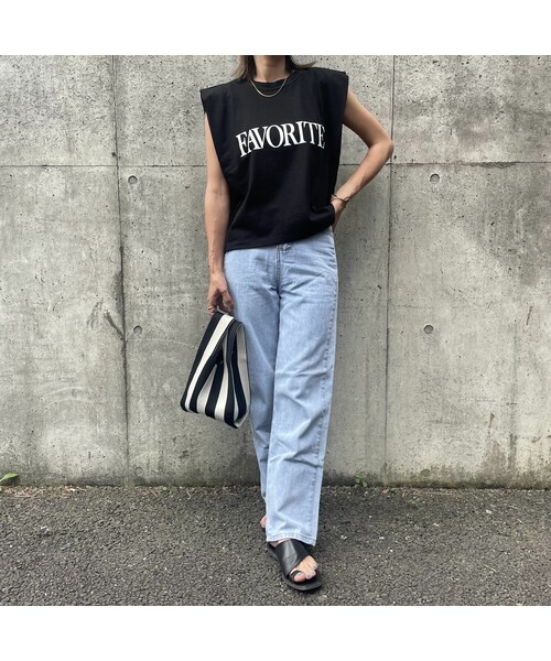 copine（コピン）の「FAVORITEロゴカットソー(ブラック)（タンクトップ・レディース・ブラック・ワンサイズ）」の2枚目の写真