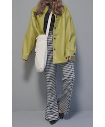 Eco Leather CPO Jacket (light green)