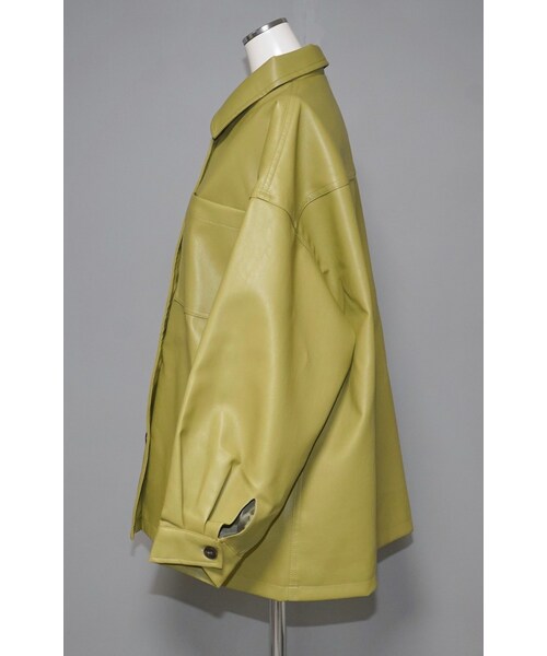 A.D.G（エーディージー）の「Eco Leather CPO Jacket (light green)（ミリタリージャケット・レディース・グリーン・FREE）」の4枚目の写真