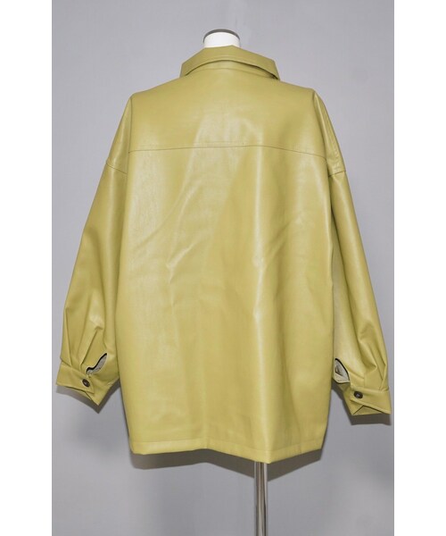 A.D.G（エーディージー）の「Eco Leather CPO Jacket (light green)（ミリタリージャケット・レディース・グリーン・FREE）」の5枚目の写真