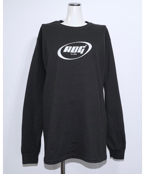 A.D.G（エーディージー）の「ADG OVAL LOGO BIG L/S TEE (black-silver logo)（Tシャツ/カットソー・レディース・ブラック・FREE）」の11枚目の写真