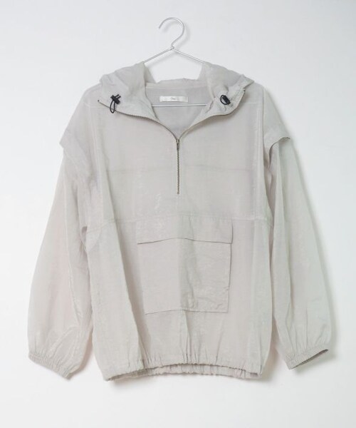 Crisp（クリスプ）の「2wayシアーアノラックフーディー[c8R3205]（パーカー・レディース・ベージュ/ライトグレー・FREE）」の3枚目の写真