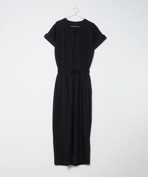 Crisp（クリスプ）の「ショートスリーブオールインワン[c2R3251]（つなぎ/オールインワン・レディース・ブラック/ナチュラル・FREE）」の4枚目の写真