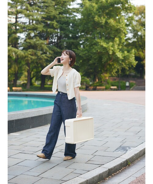 neam(ニーム)の「GIRLY PUFF TOPS(カーディガン/ボレロ・レディース・ブルー/ホワイト・free)」の3枚目の写真