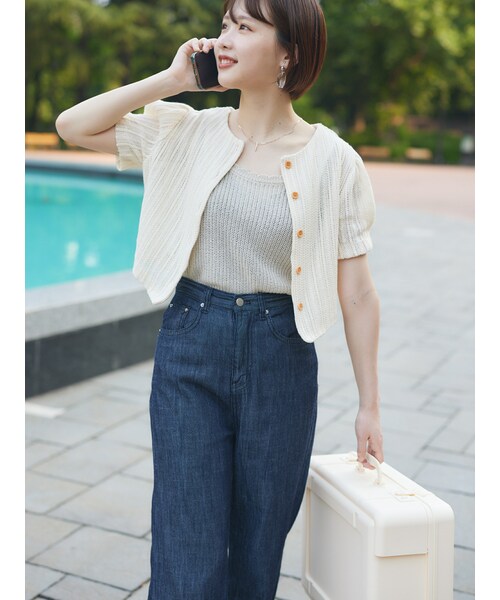 neam(ニーム)の「GIRLY PUFF TOPS(カーディガン/ボレロ・レディース・ブルー/ホワイト・free)」の7枚目の写真