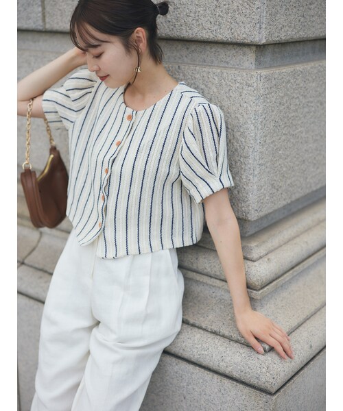 neam(ニーム)の「GIRLY PUFF TOPS(カーディガン/ボレロ・レディース・ブルー/ホワイト・free)」の9枚目の写真