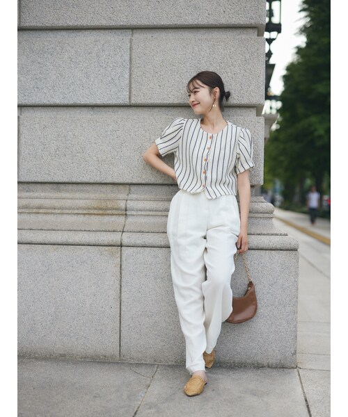 neam(ニーム)の「GIRLY PUFF TOPS(カーディガン/ボレロ・レディース・ブルー/ホワイト・free)」の11枚目の写真