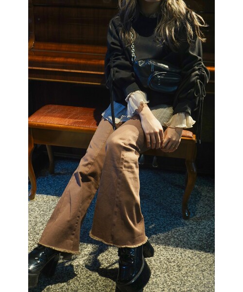 A.D.G（エーディージー）の「Ribbon Strings Sleeve Big Sweat PO (black)（Tシャツ/カットソー・レディース・ブラック・FREE）」の3枚目の写真