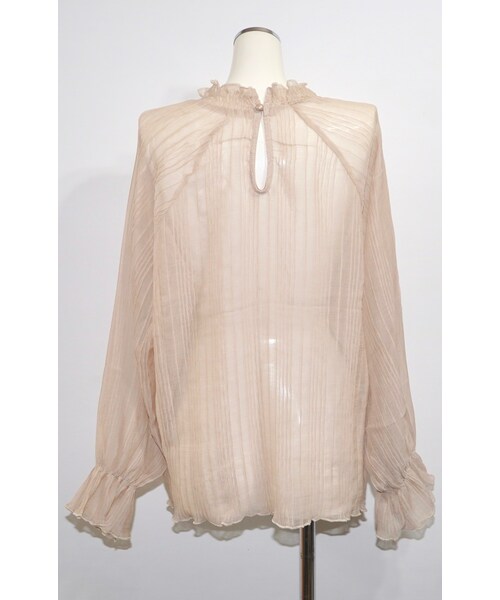 A.D.G（エーディージー）の「Balloon Sleeve Crinkle Sheer Tops (light beige)（シャツ/ブラウス・レディース・ベージュ・FREE）」の8枚目の写真