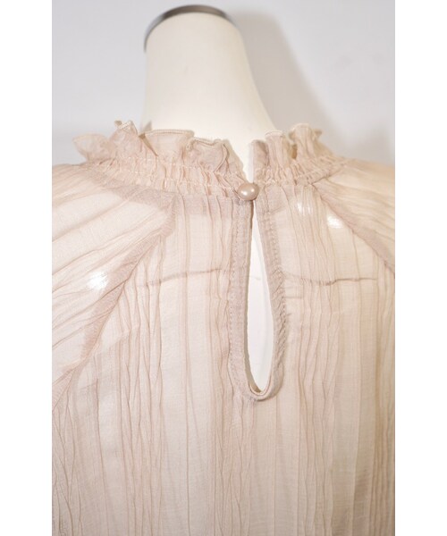 A.D.G（エーディージー）の「Balloon Sleeve Crinkle Sheer Tops (light beige)（シャツ/ブラウス・レディース・ベージュ・FREE）」の9枚目の写真