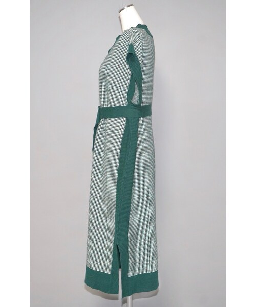 A.D.G（エーディージー）の「Houndstooth Long Vest Onepiece (green) *with Belt（ワンピース・レディース・グリーン・FREE）」の7枚目の写真