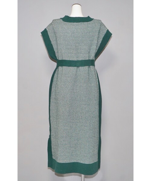 A.D.G（エーディージー）の「Houndstooth Long Vest Onepiece (green) *with Belt（ワンピース・レディース・グリーン・FREE）」の8枚目の写真
