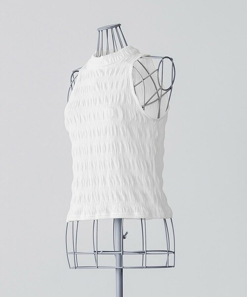 SIWEM（シウム）の「RUCHED SLEEVELESS TOPS（Tシャツ/カットソー・レディース・ホワイト・F）」の6枚目の写真