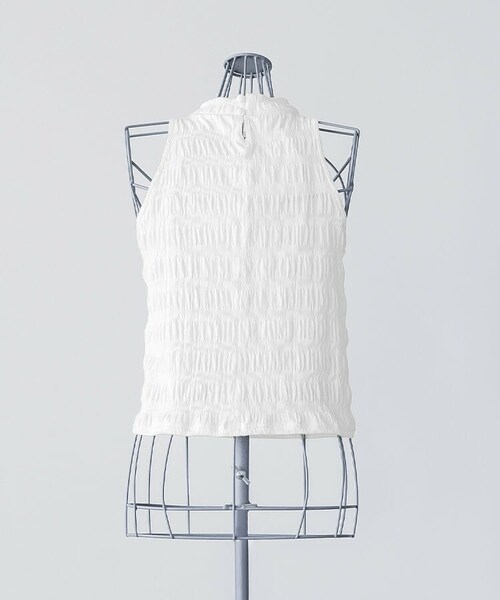 SIWEM（シウム）の「RUCHED SLEEVELESS TOPS（Tシャツ/カットソー・レディース・ホワイト・F）」の7枚目の写真