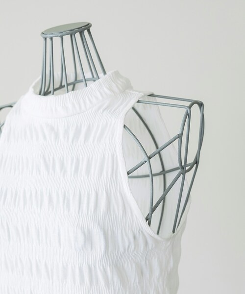SIWEM（シウム）の「RUCHED SLEEVELESS TOPS（Tシャツ/カットソー・レディース・ホワイト・F）」の8枚目の写真