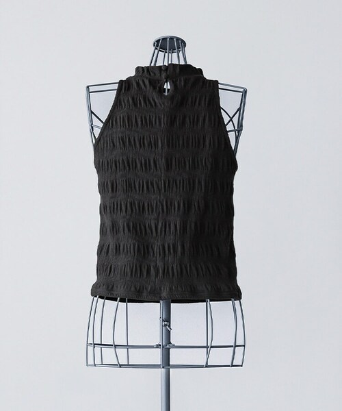 SIWEM(シウム)の「RUCHED SLEEVELESS TOPS(Tシャツ/カットソー・レディース・ブラック・F)」の8枚目の写真