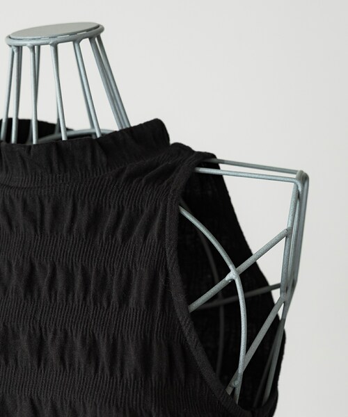 SIWEM(シウム)の「RUCHED SLEEVELESS TOPS(Tシャツ/カットソー・レディース・ブラック・F)」の9枚目の写真