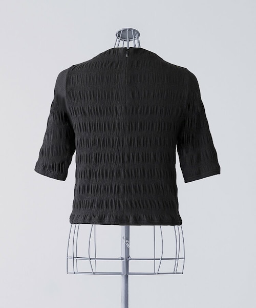 SIWEM（シウム）の「RUCHED SHORT SLEEVE TOPS（Tシャツ/カットソー・レディース・ブラック・F）」の7枚目の写真