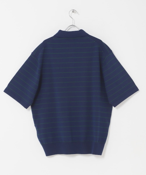 URBAN RESEARCH DOORS（アーバンリサーチドアーズ）の「FORK&SPOON　ボーダーショートスリーブニットポロ（ニット/セーター・メンズ・CCLxBLK/NVYｘGRN・4/5）」の9枚目の写真