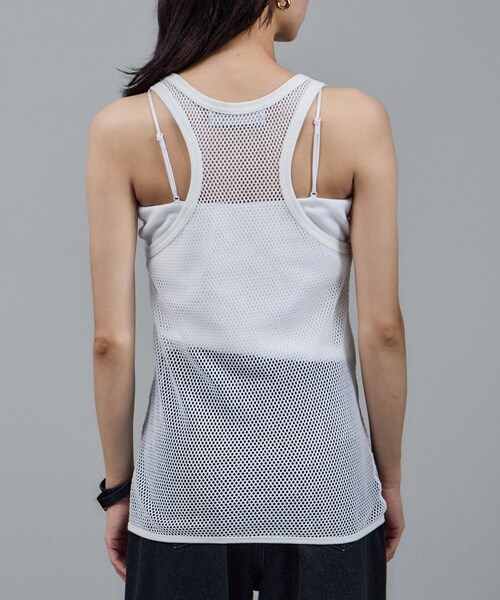 ADAM ET ROPE'（アダムエロペ）の「【IRONING（アイロニング）】mesh tank top（タンクトップ・レディース・ホワイト・F）」の15枚目の写真