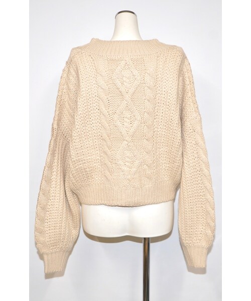 A.D.G(エーディージー)の「Cable Knit Loose Cardigan (off white)(カーディガン/ボレロ・レディース・ホワイト・FREE)」の6枚目の写真
