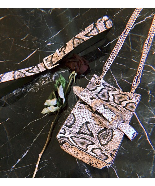 A.D.G（エーディージー）の「Silver Chain&Belted Python 2WAY Bag (shoulder&Waist bag