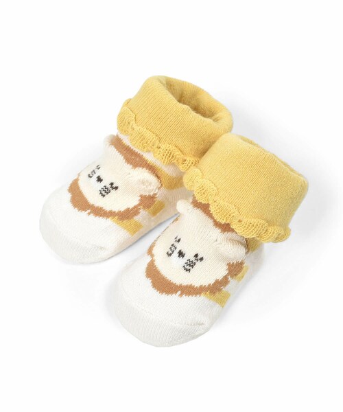 SLAP SLIP BABY（スラップスリップベビー）の「アニマルクマウサギライオンフェイスカップソックスベビー(9~12cm)（ベビーシューズ/ベビーソックス・キッズ・ピンク/イエロー/ベージュ・ワンサイズ）」の3枚目の写真