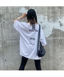 copine | バックラベル1978プリントビッグTシャツ(ホワイト）(Tシャツ/カットソー)